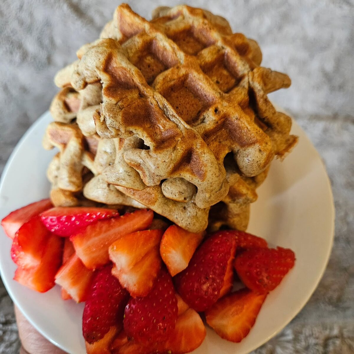 Waffles with strawberries